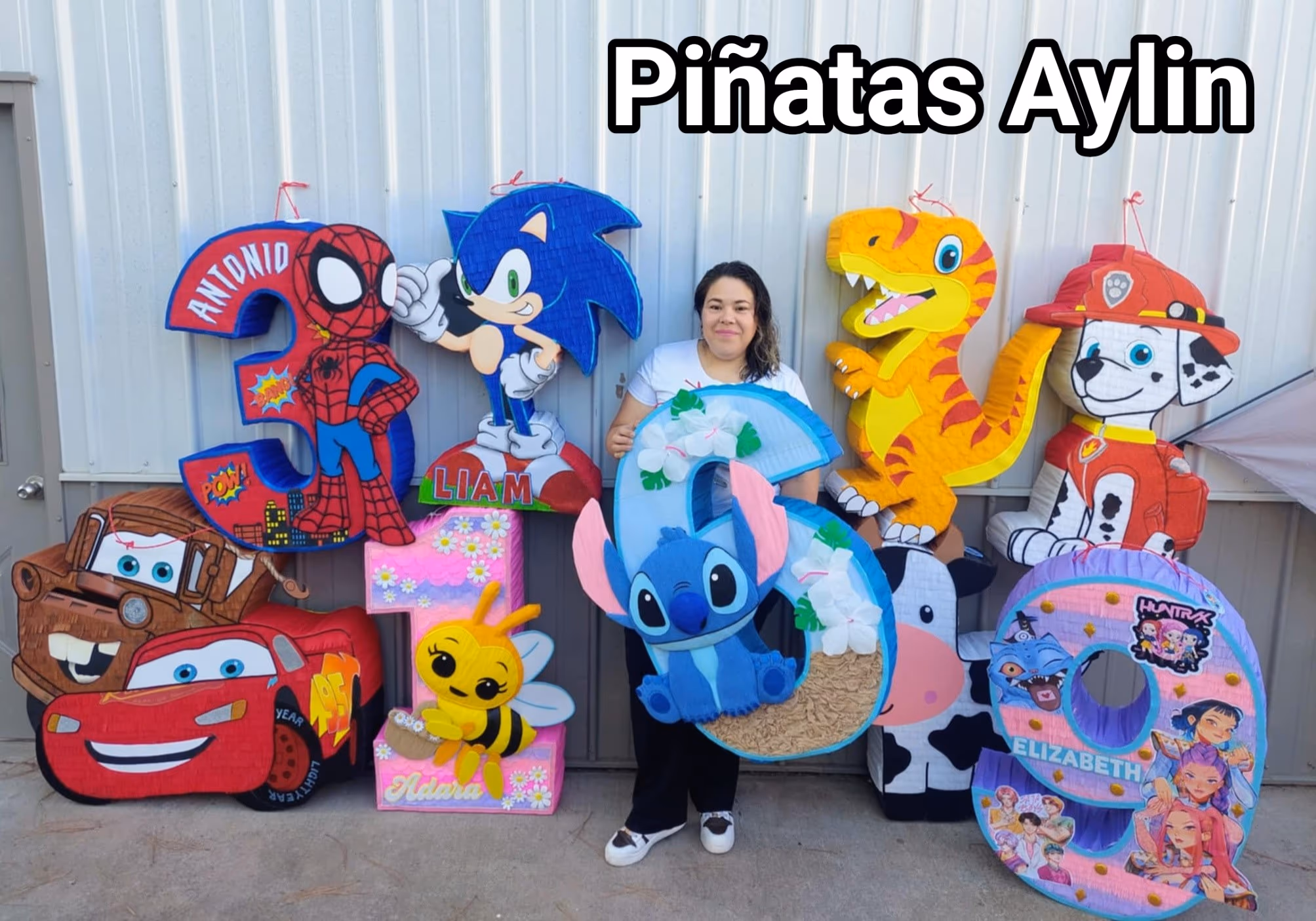 Aylin, founder of Piñatas Aylin OKC, handcrafting a piñata